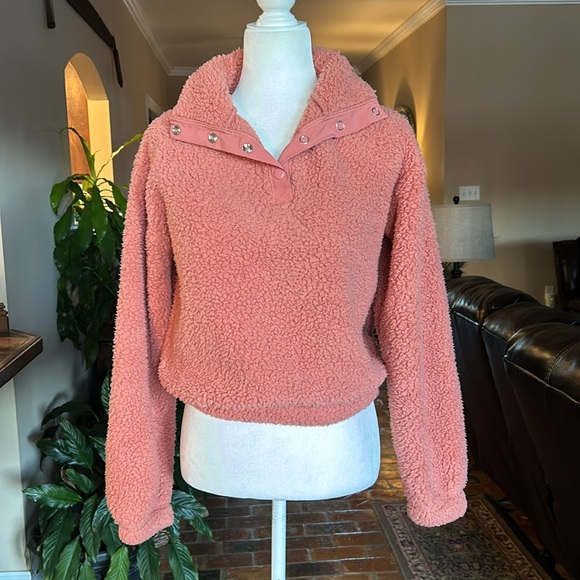 SO Long Sleeve Quarter Snap Sherpa Pullover szXS - Picture 3 of 14